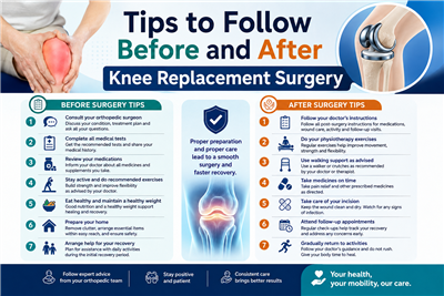 Tips to Follow Before and After Knee Replacement Surgery